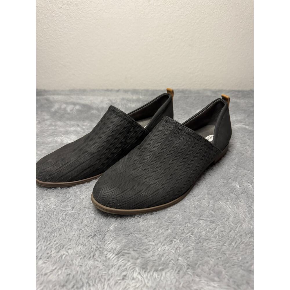 Dr. Scholl's Ruler Women's 8.5 Slip On Loafers Dark Gray Tan Sole Texture